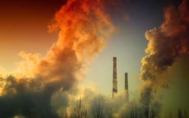Air pollution and VOCs being monitored by a continuous emissions monitoring system.