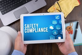 safety compliance software on mobile tablet device